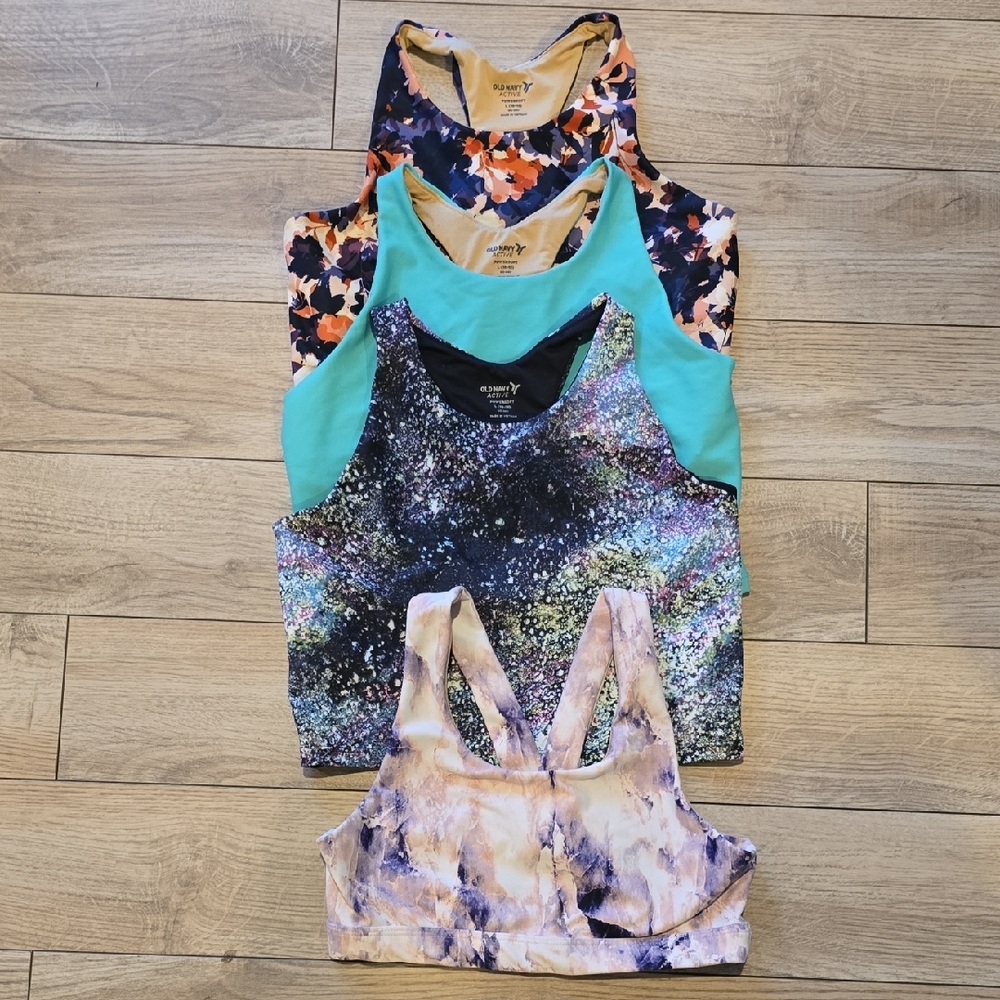 Old Navy Active Girl's Tank Tops - Multicolor Set Of 4 Powersoft Tanks